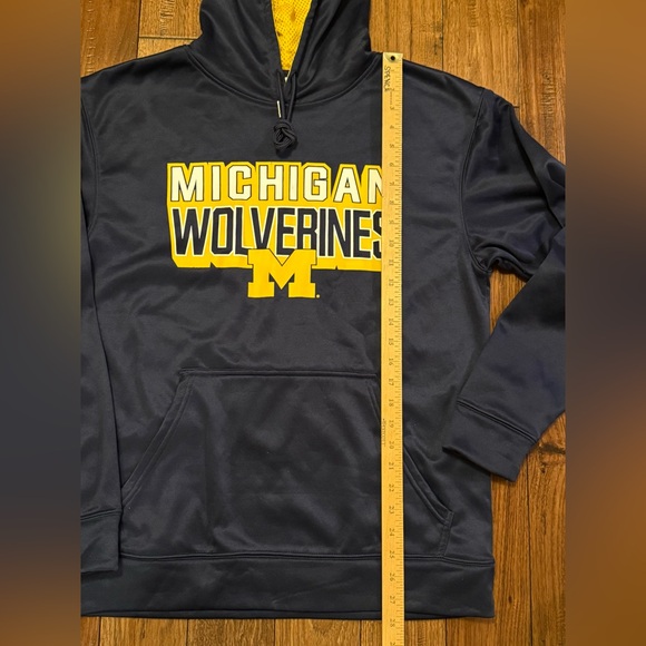 University Of Michigan Wolverines Performance Hoodie Sweatshirt Men Medium Blue - Picture 3 of 7